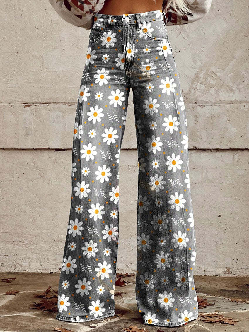 Monika - Sommerhose mit Blumenmuster